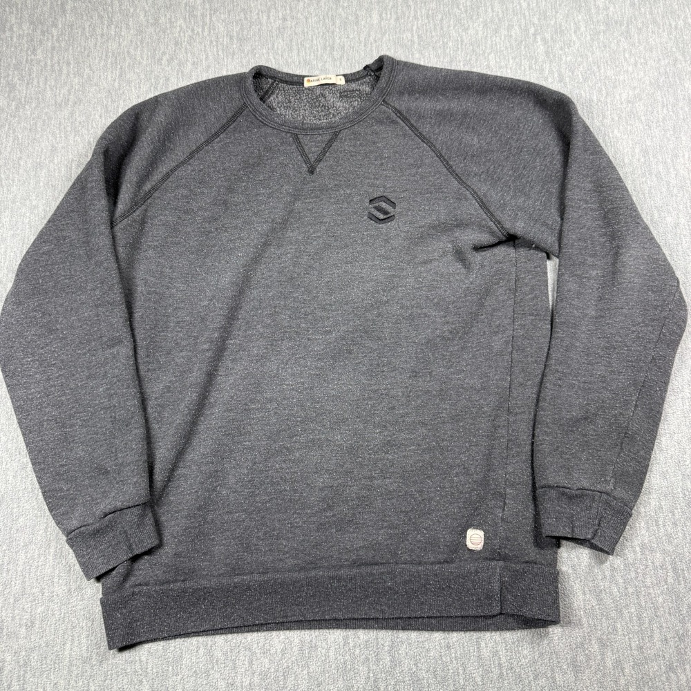 Marine Layer Sweatshirt Men S Charcoal Grey Crewneck Pullover Logo Fleeced Casua